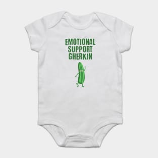 Emotional Support Gherkin funny pickle design Baby Bodysuit